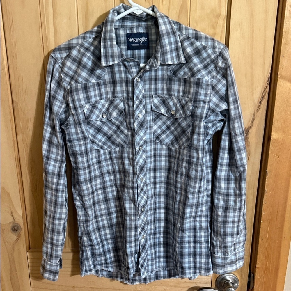 Wrangler Gray Two Tone Checkered Shirt
